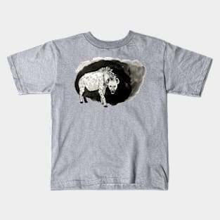 Fierce Hyena Ink Drawing Kids T-Shirt